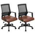 Brown Faux Leather Office Chair Set of 2 V61102
