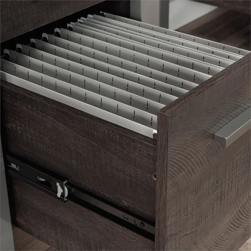 Contemporary Engineered Wood and Metal Desk in Blade Walnut U39492