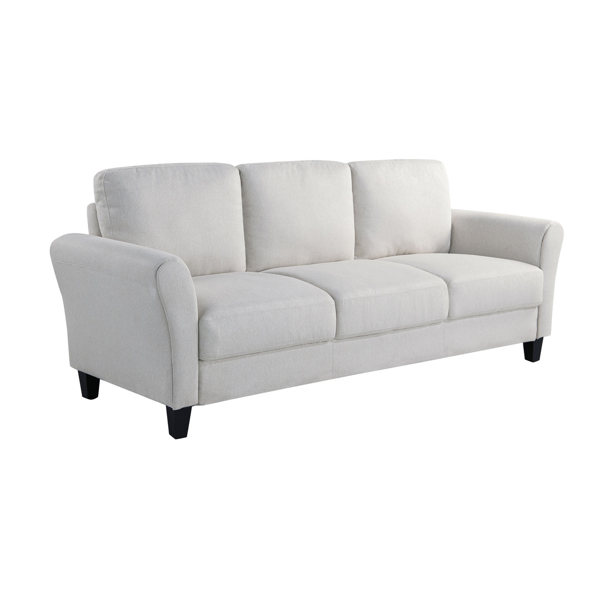 Oyster Fabric Sofa with Rolled Arms M519
