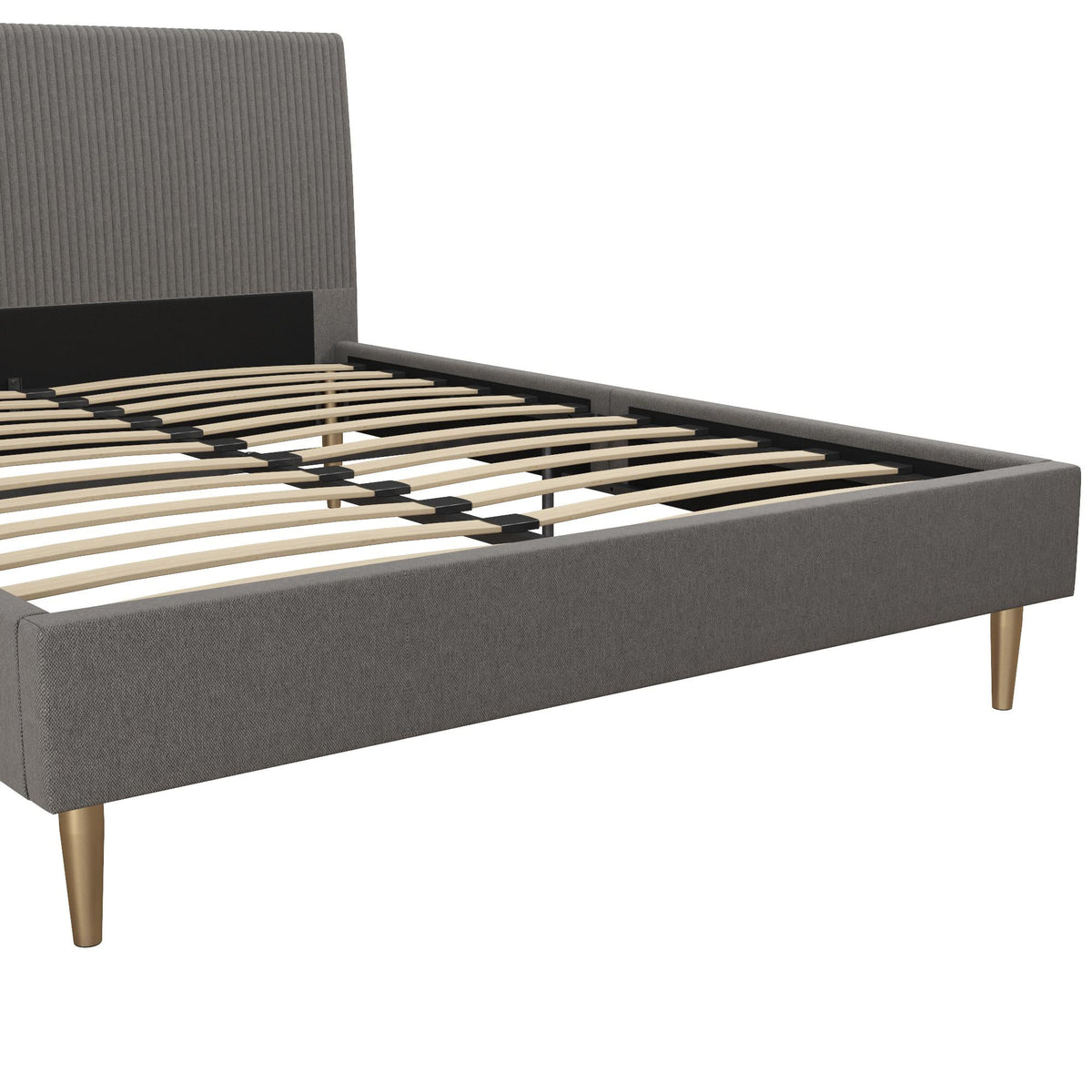 Ivory Velvet Queen Upholstered Bed with Headboard R361