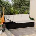 Adjustable Poly Rattan Sun Lounger with Cushion Y60178