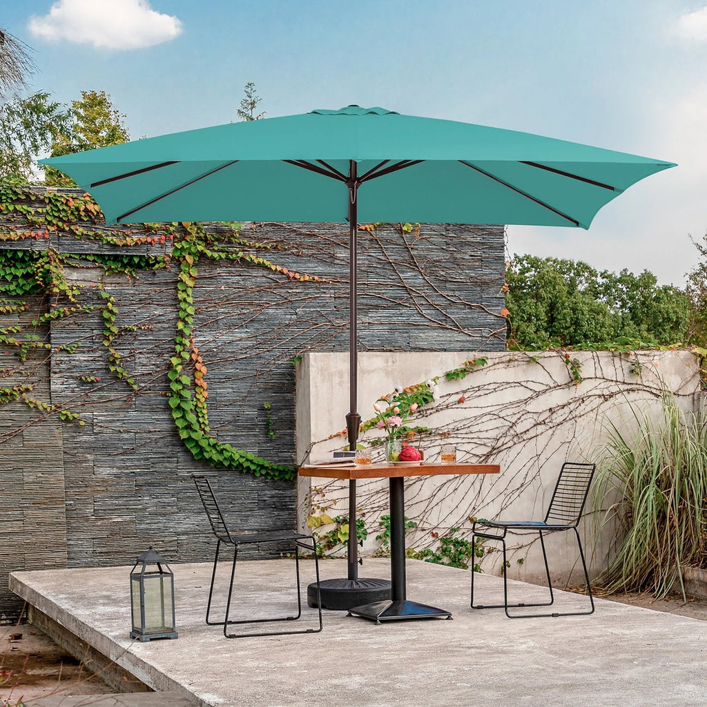 8 x 10 ft Outdoor Rectangular Patio Market Umbrella, Beige L51785