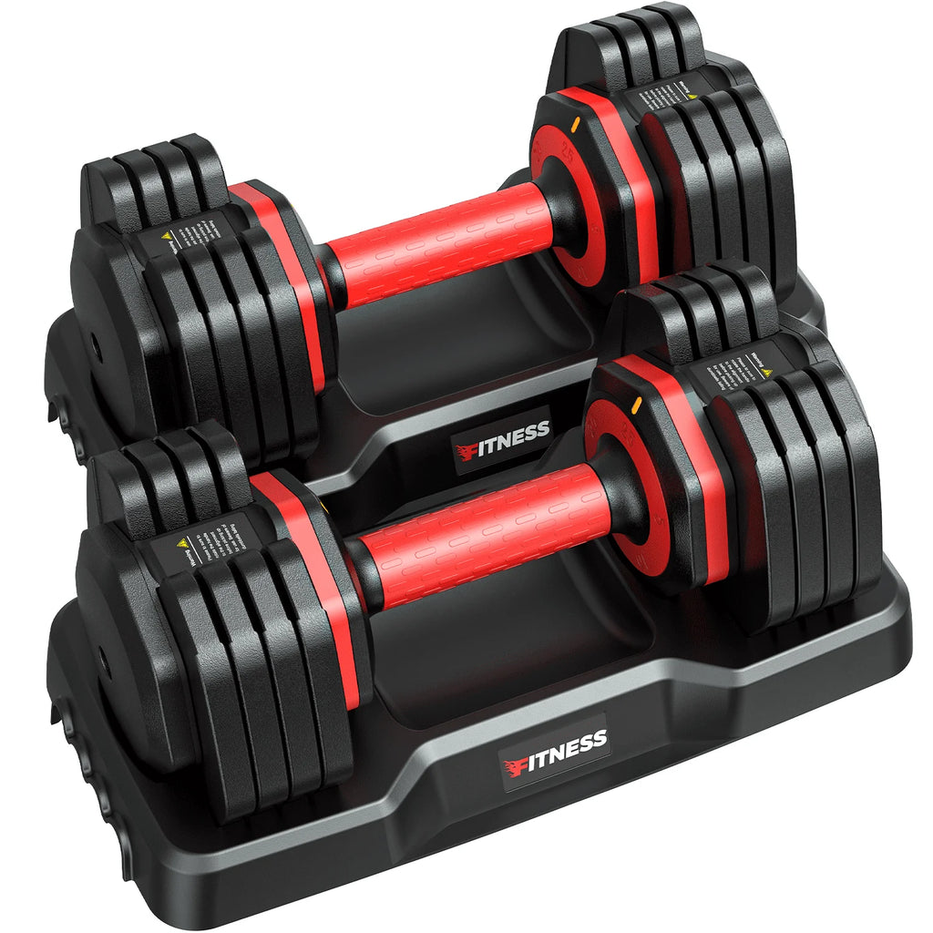 50lb 5 in 1 Adjustable Dumbbells Set of 2 with Rack B79231