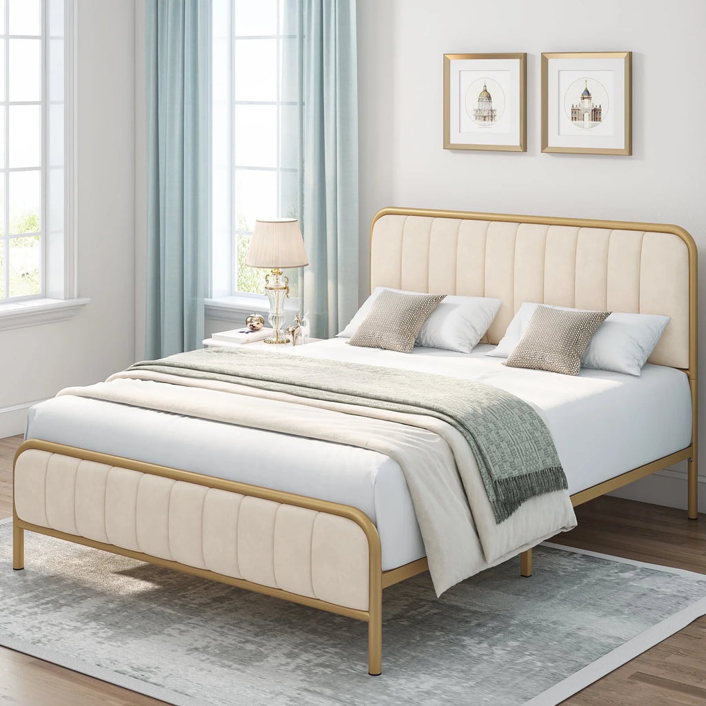 Queen Size Tufted Upholstered Bed Frame J217153