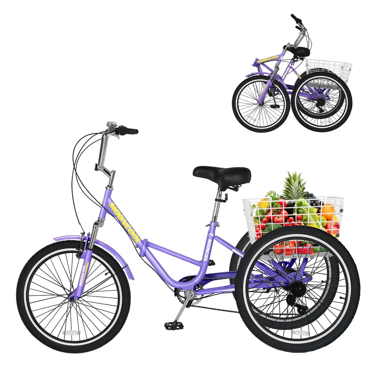 7 Speed 24 Inch Folding Adult Tricycle M522