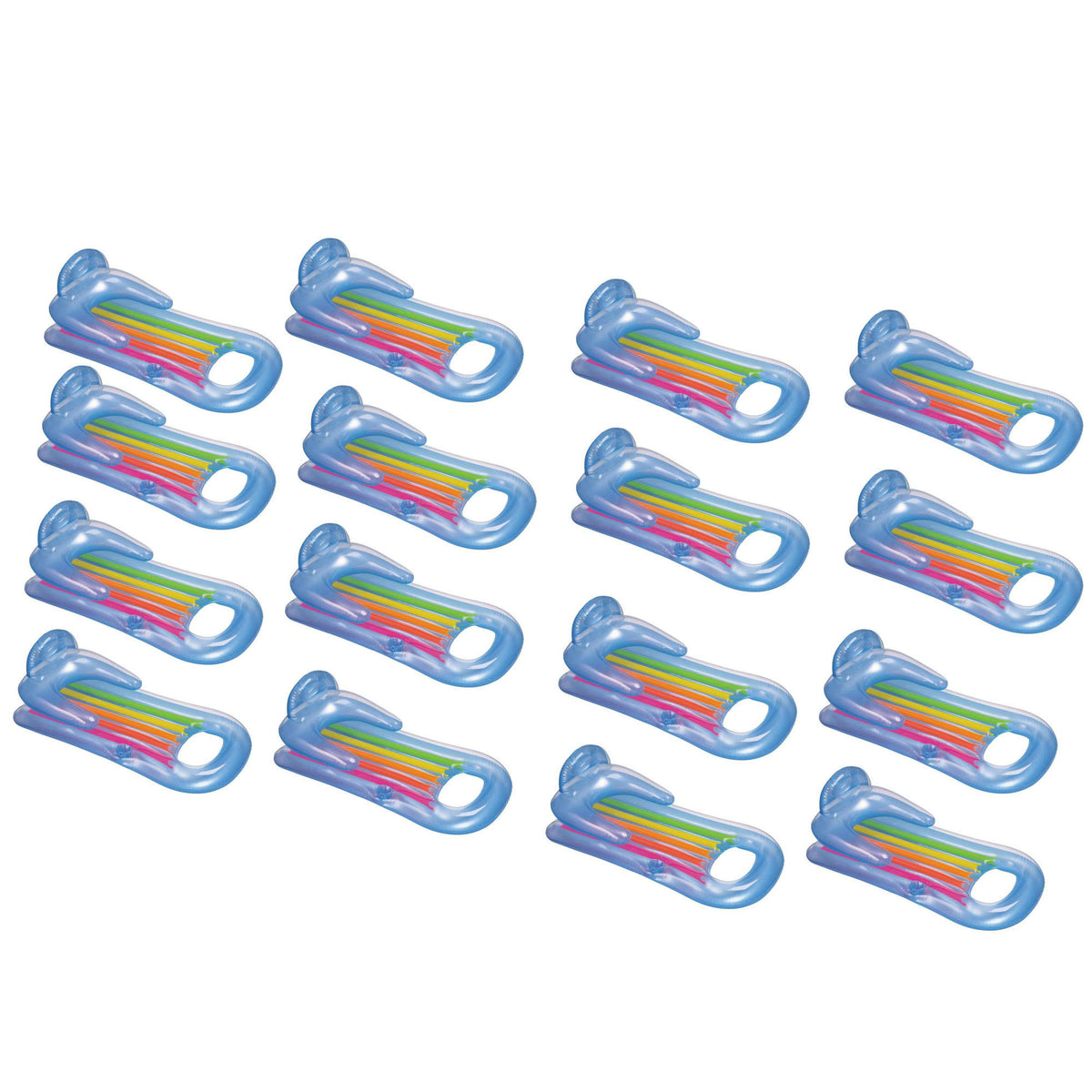 King Kool Lounge Floating Swimming Pool Lounger with Cupholder 16 Pack L595