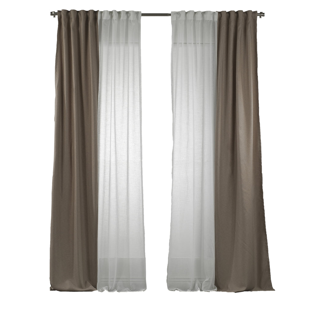 Mix and Match Linen Look Curtains 4 Panels 28"x84" Z3953