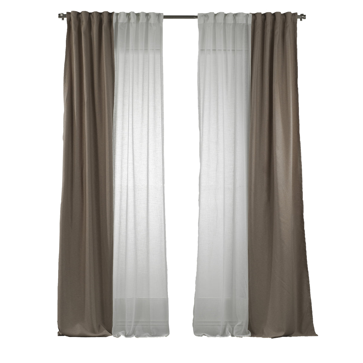 Mix and Match Linen Look Curtains 4 Panels 28"x84" Z3953