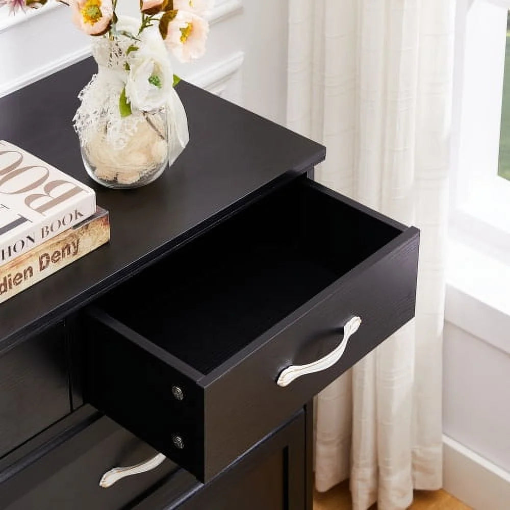Black 9 Drawer Wood Dresser P319330