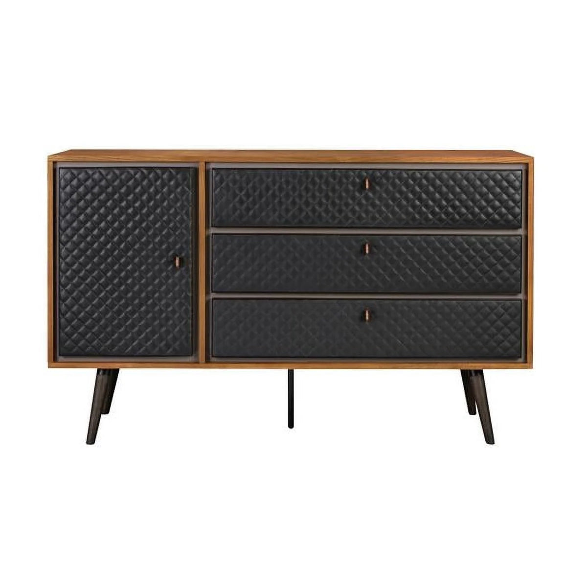Brown & Black Solid Wood Three Drawer Double Dresser S85894