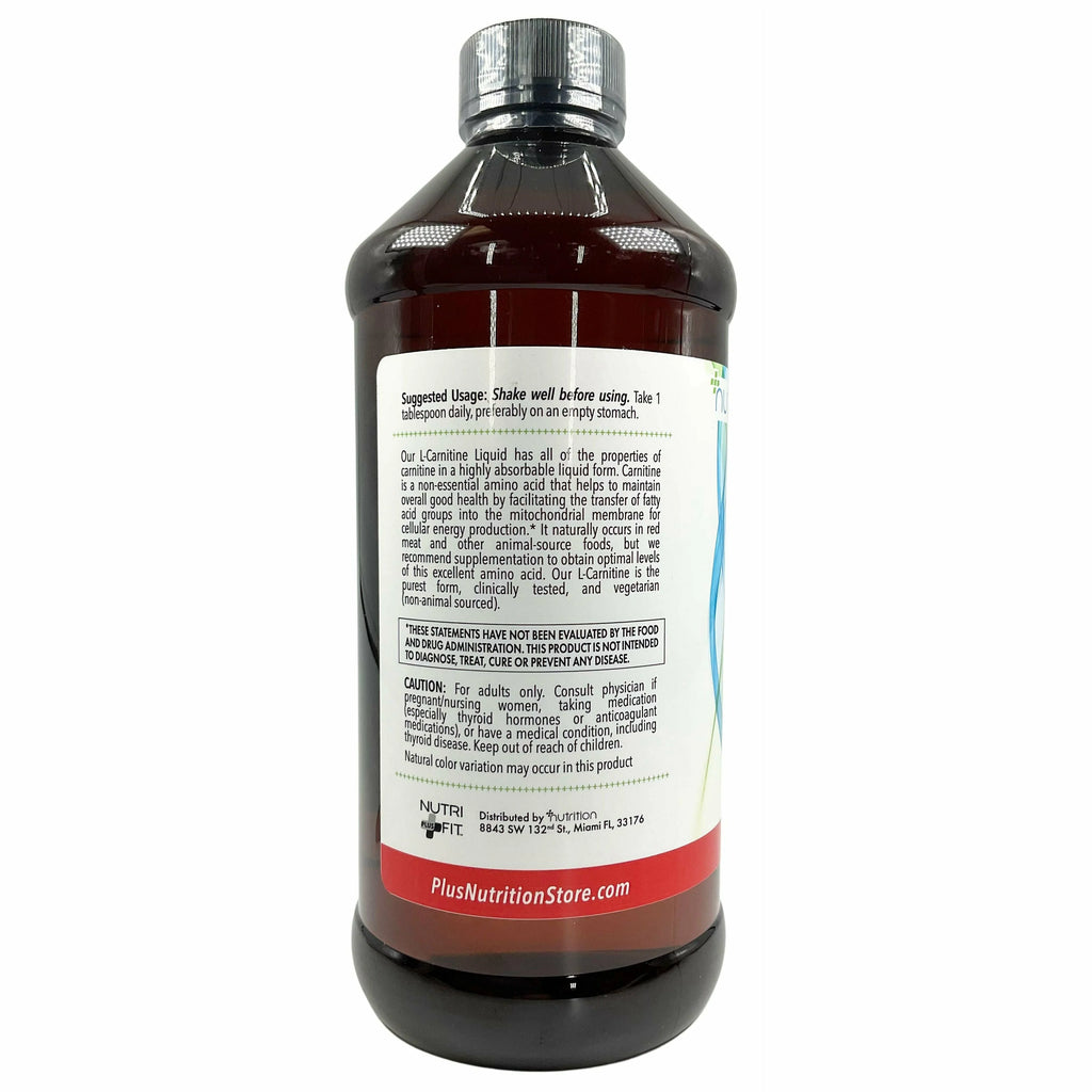 L-Carnitine 1000MG Vitamin B6 Citrus Flavor 16 Oz H432
