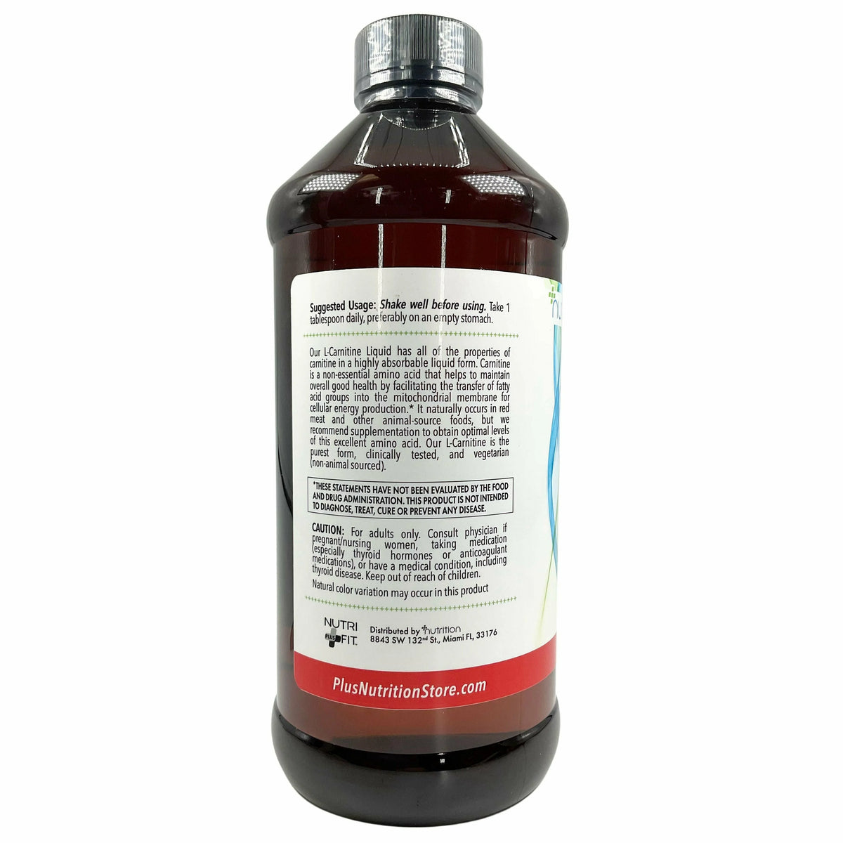 L-Carnitine 1000MG Vitamin B6 Citrus Flavor 16 Oz H432