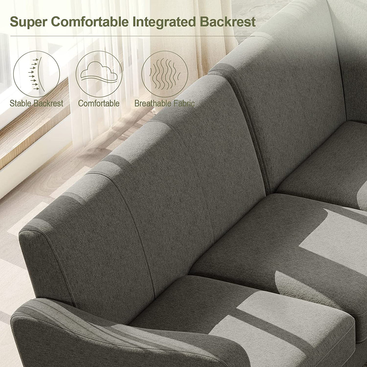 Bluish Grey Reversible L-Shaped Sectional Sofa E3922