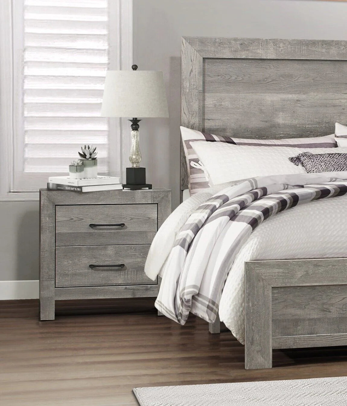 5pc Queen Size Bedroom Set with Dresser Nightstand Mirror Chest T529855