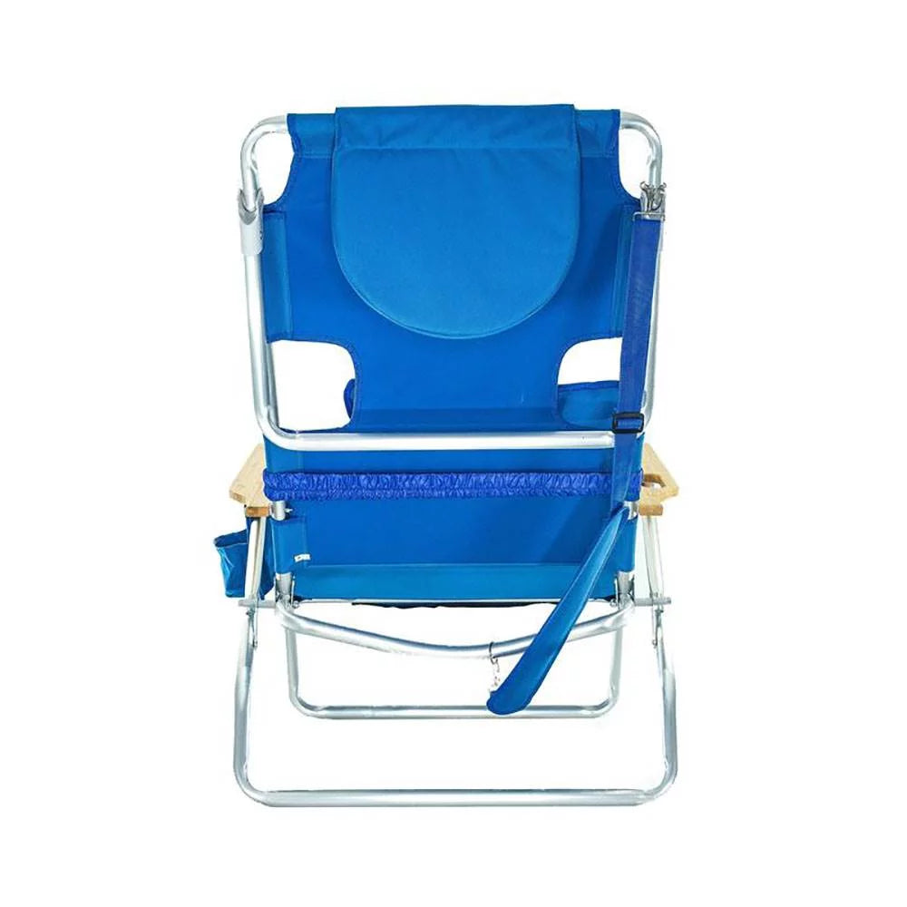 Lightweight Outdoor Beach Lounge Chair with Footrest, Blue J961
