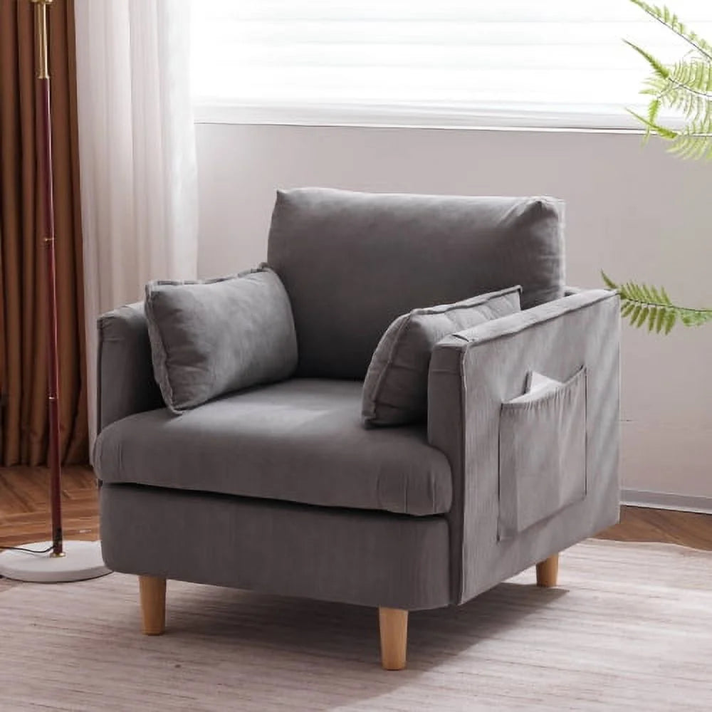 Upholstered Armchair with 2 Pillow O70992