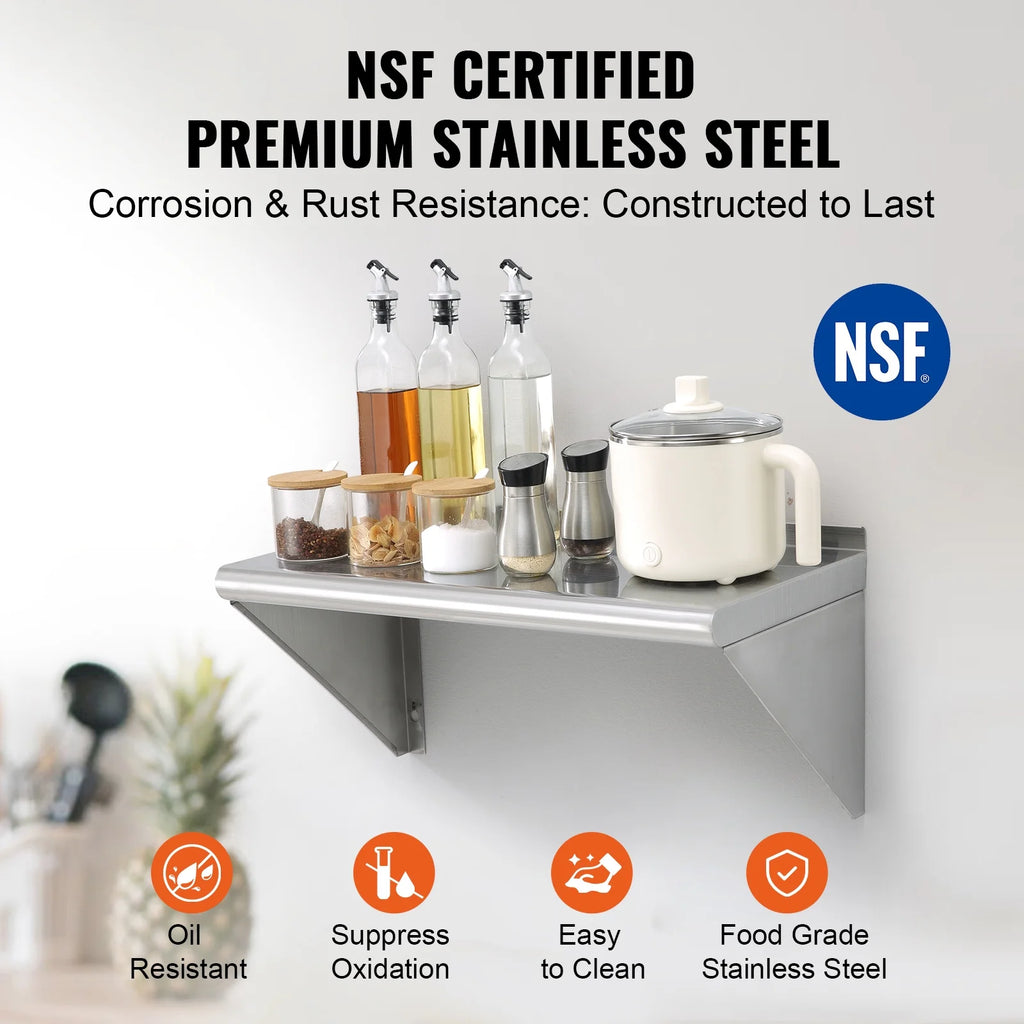 Stainless Steel 24" x 12" Wall Mounted Shelf Z475