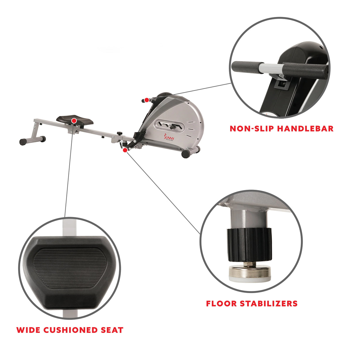 Elastic Cord Rowing Machine Rower with LCD Monitor V435052