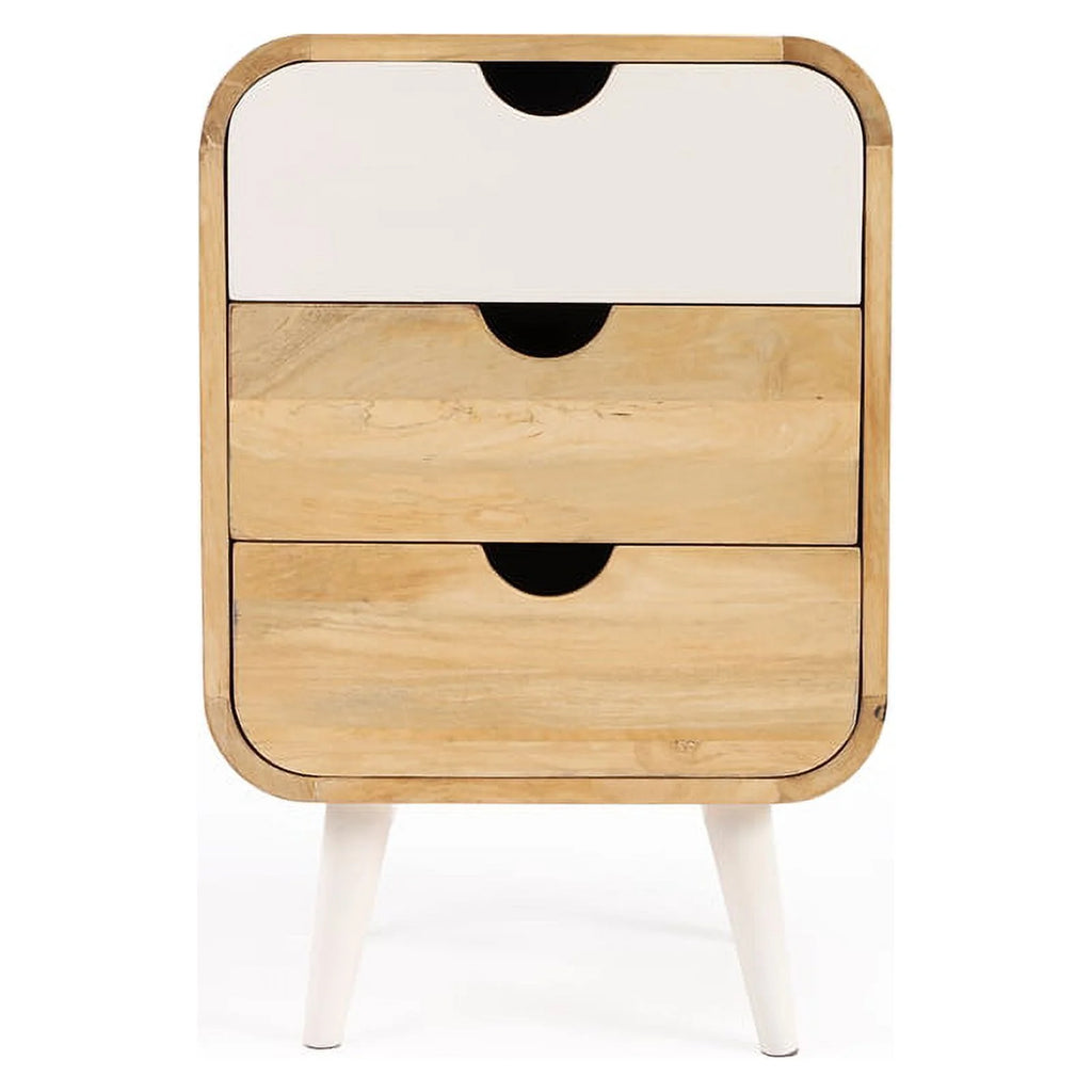 Beige Mango Wood End Table with Storage X827