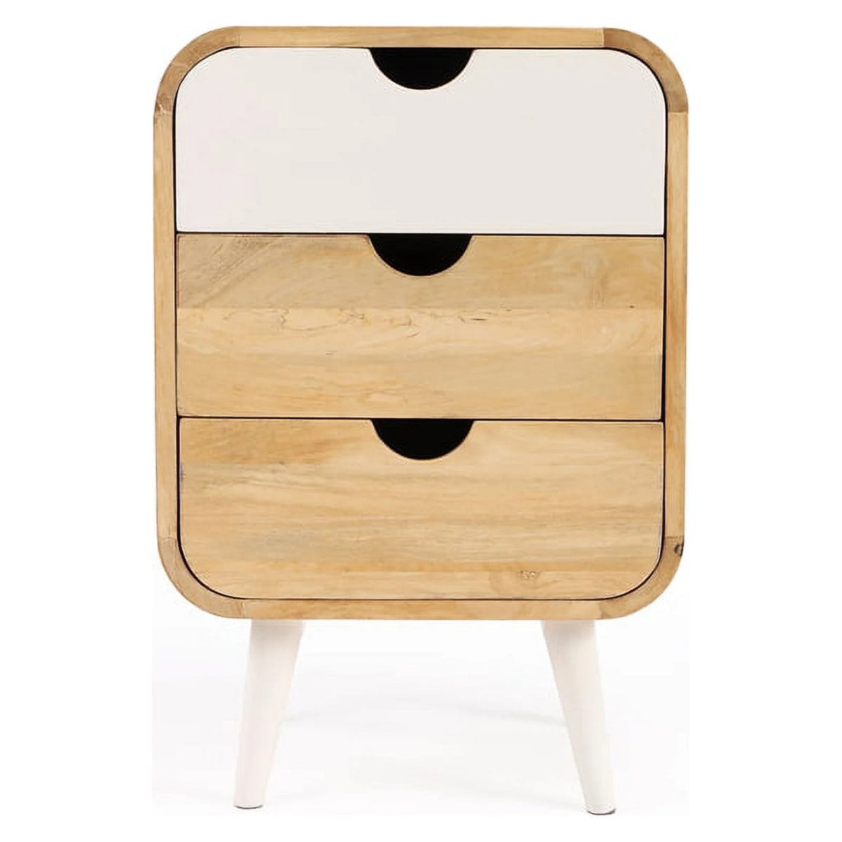 Beige Mango Wood End Table with Storage X827