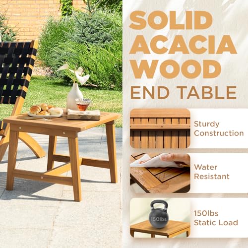 Wood Wicker 3 Piece Patio Bistro Set Y4059
