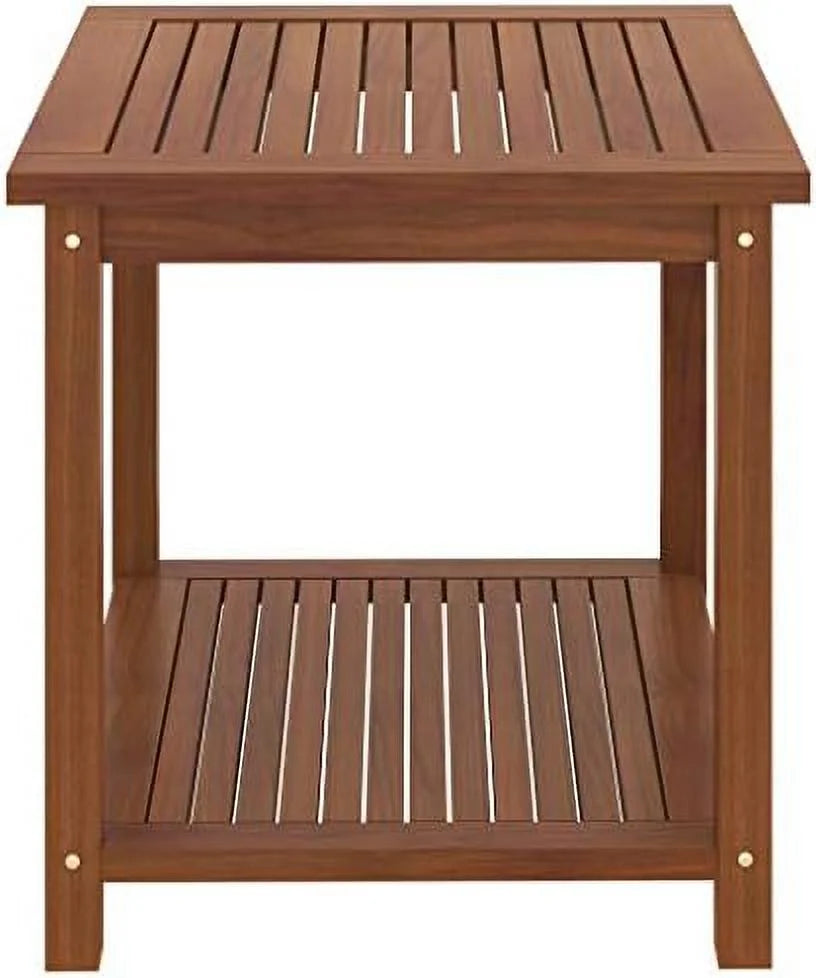 Rustic Solid Acacia Wood End Side Table M17991