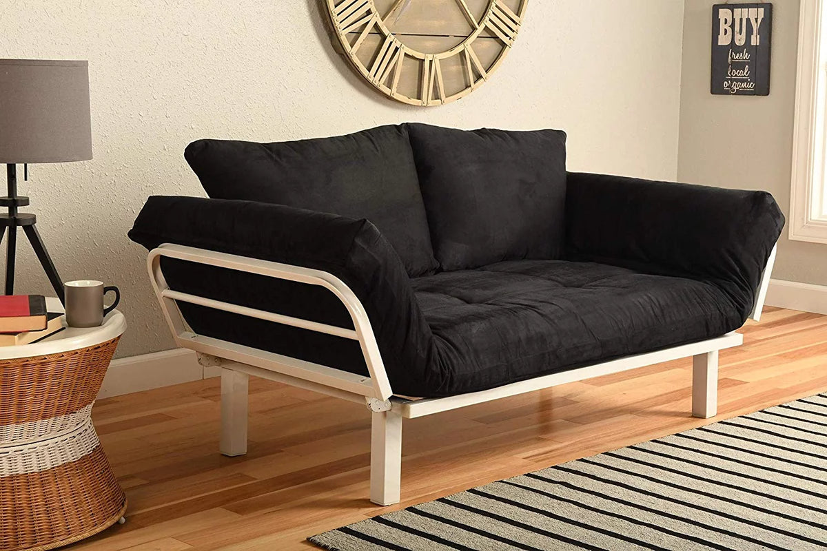White Lounger with Black Mattress R9286