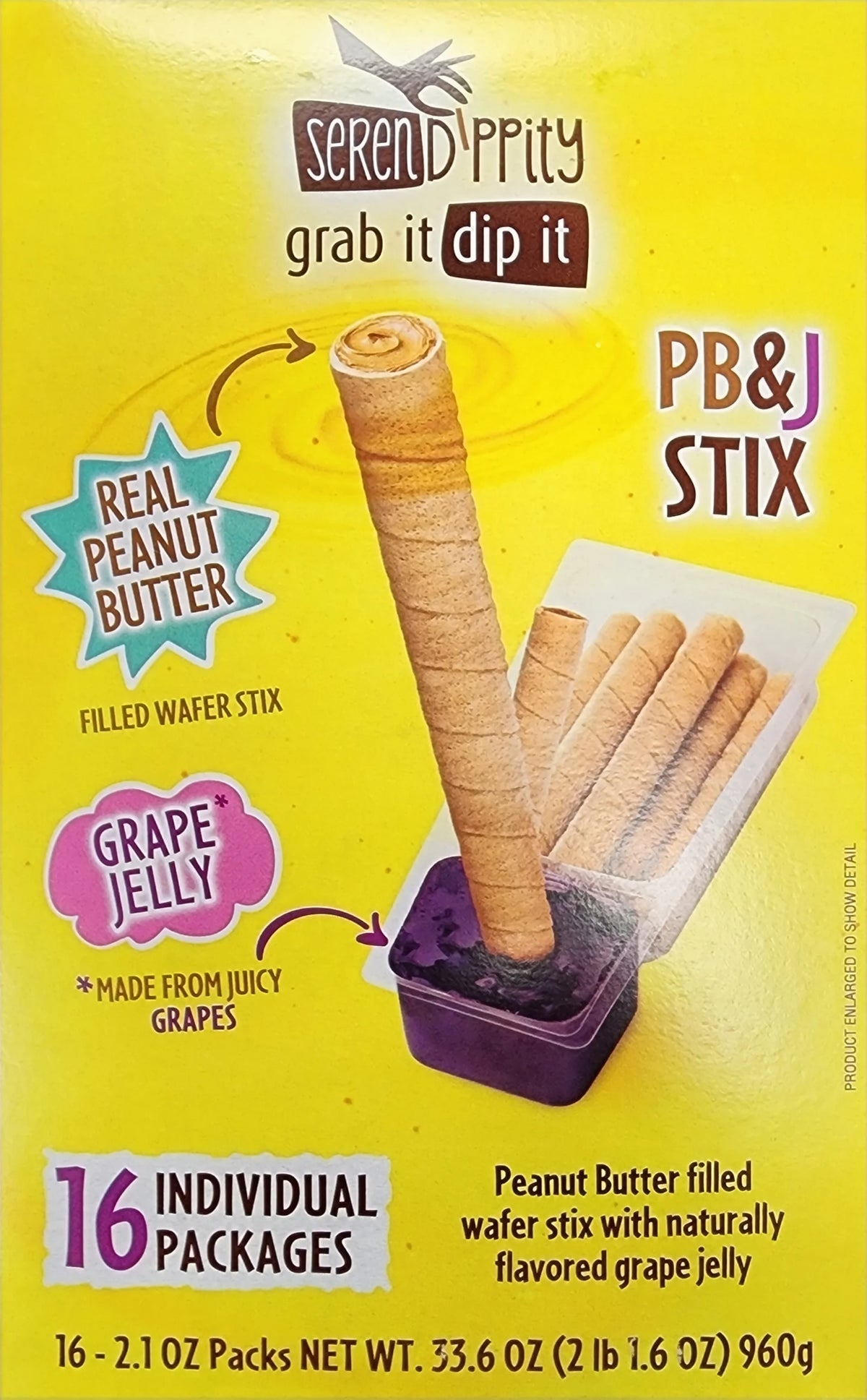 Peanut Butter Filled Wafer Stix with Grape Jelly, 16 Individual Packages O49158
