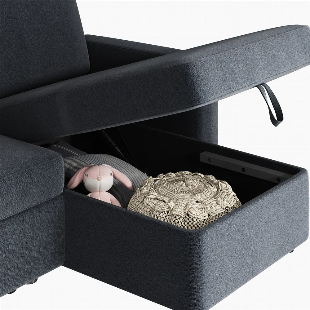 Light Gray Reversible Sleeper Sofa O18160