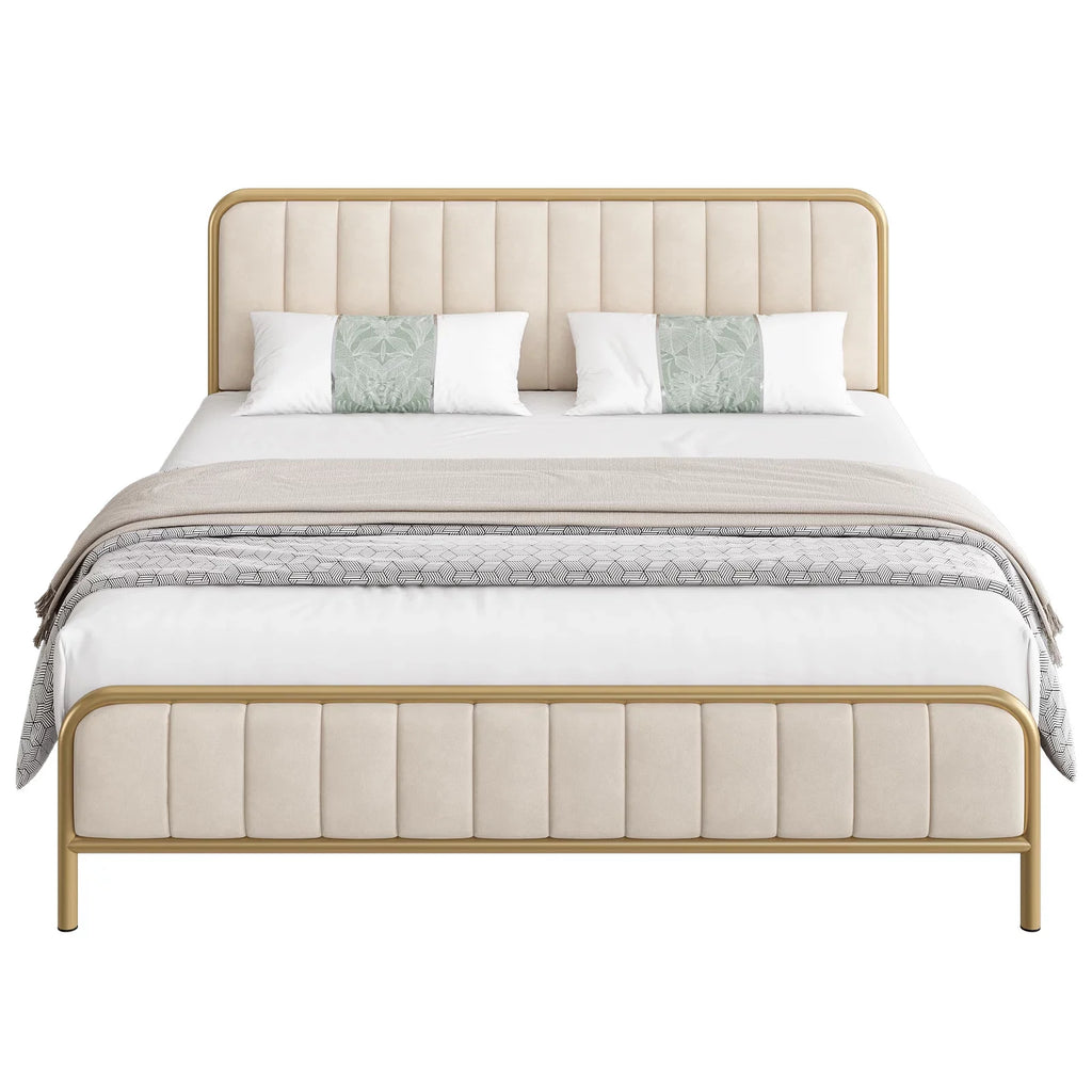 Queen Size Tufted Upholstered Bed Frame J217153
