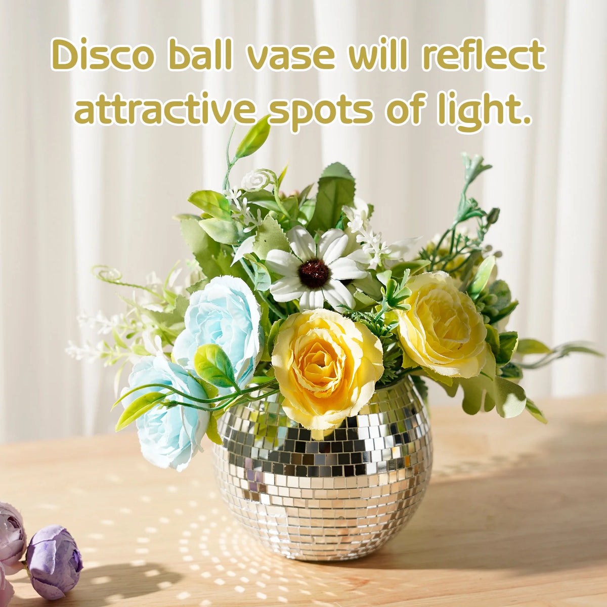12 Pcs Silver Disco Ball Glass Vase C445