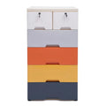 6 Drawers Plastic Dresser with Wheels O979614