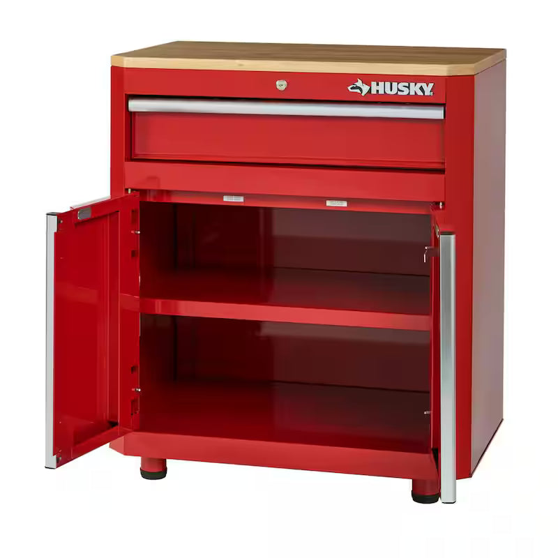 24-Gauge Steel 1-Drawer 2-Door Garage Base Cabinet in Red T187