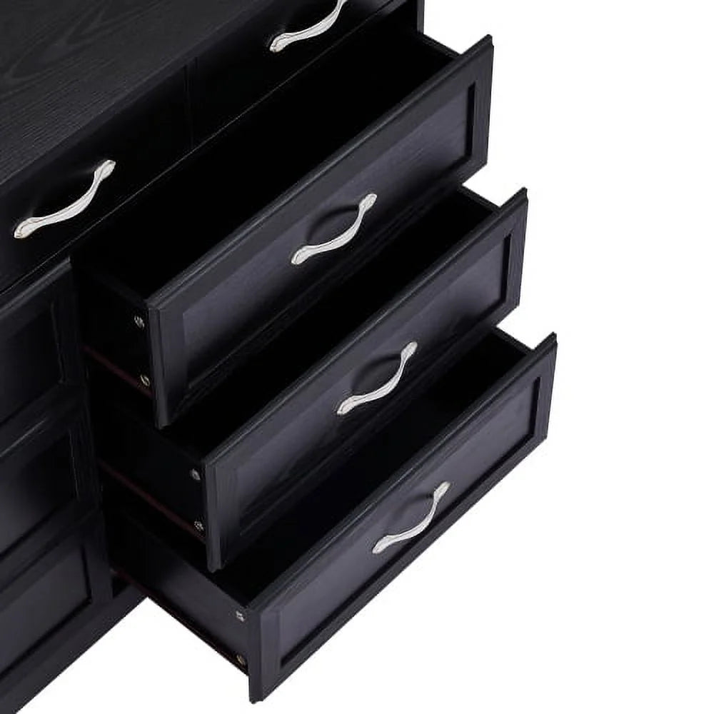 Black 9 Drawer Wood Dresser P319330