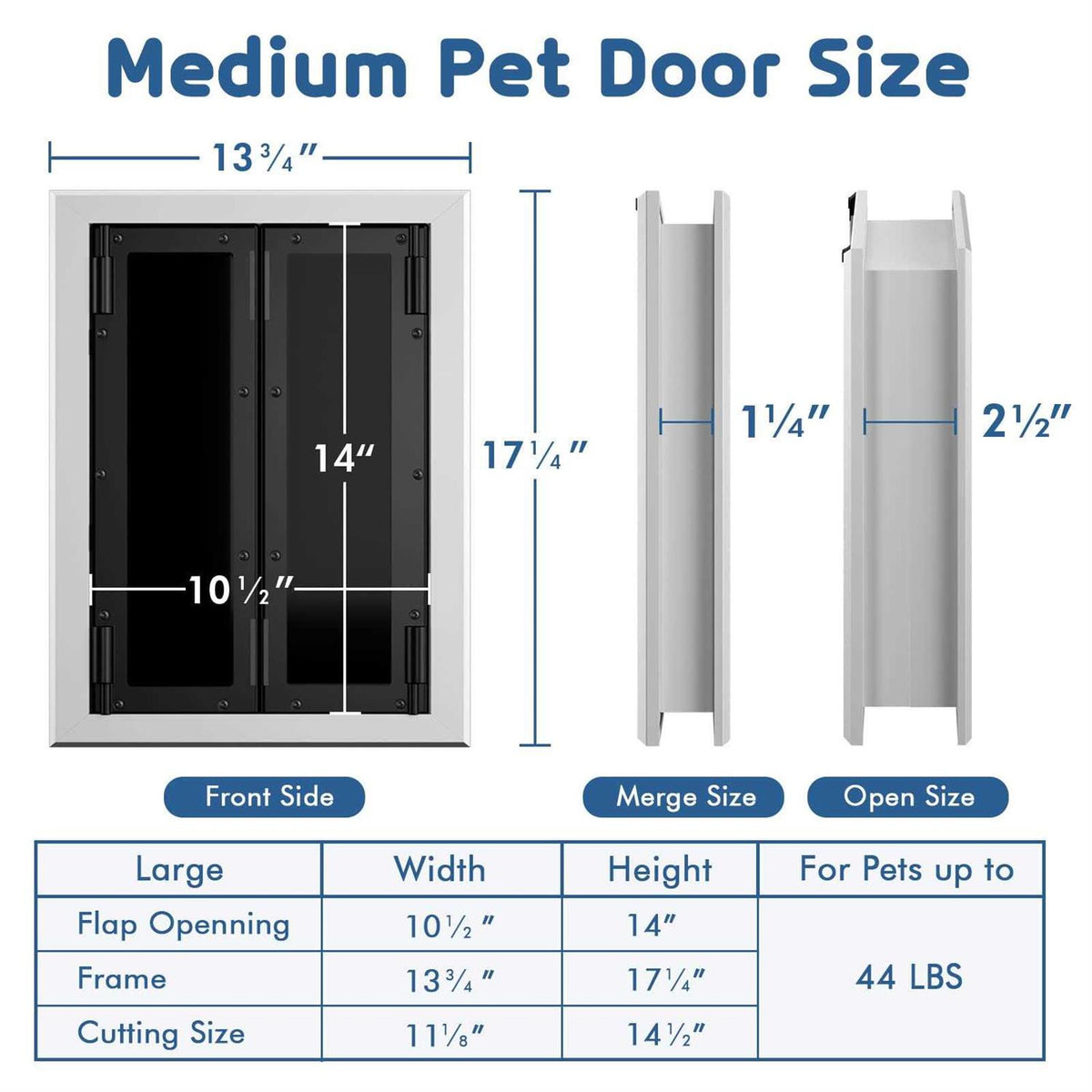 Aluminum Pet Door with Double Panels M41378
