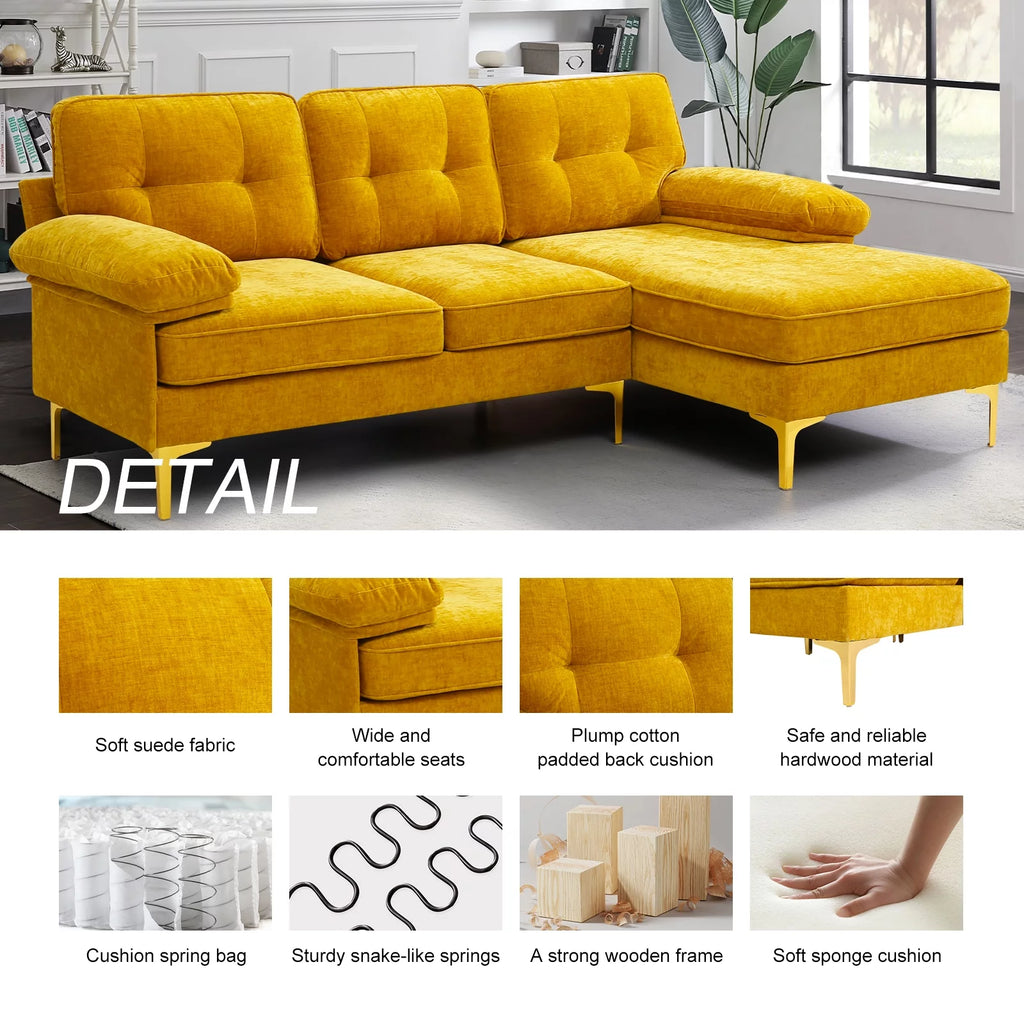 3-Piece Modular Sectional L-Shaped Sofa W84247