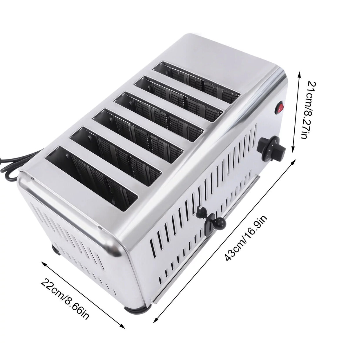 6 Slices Timing Electric Pop-Up Stainless Steel Toaster F117