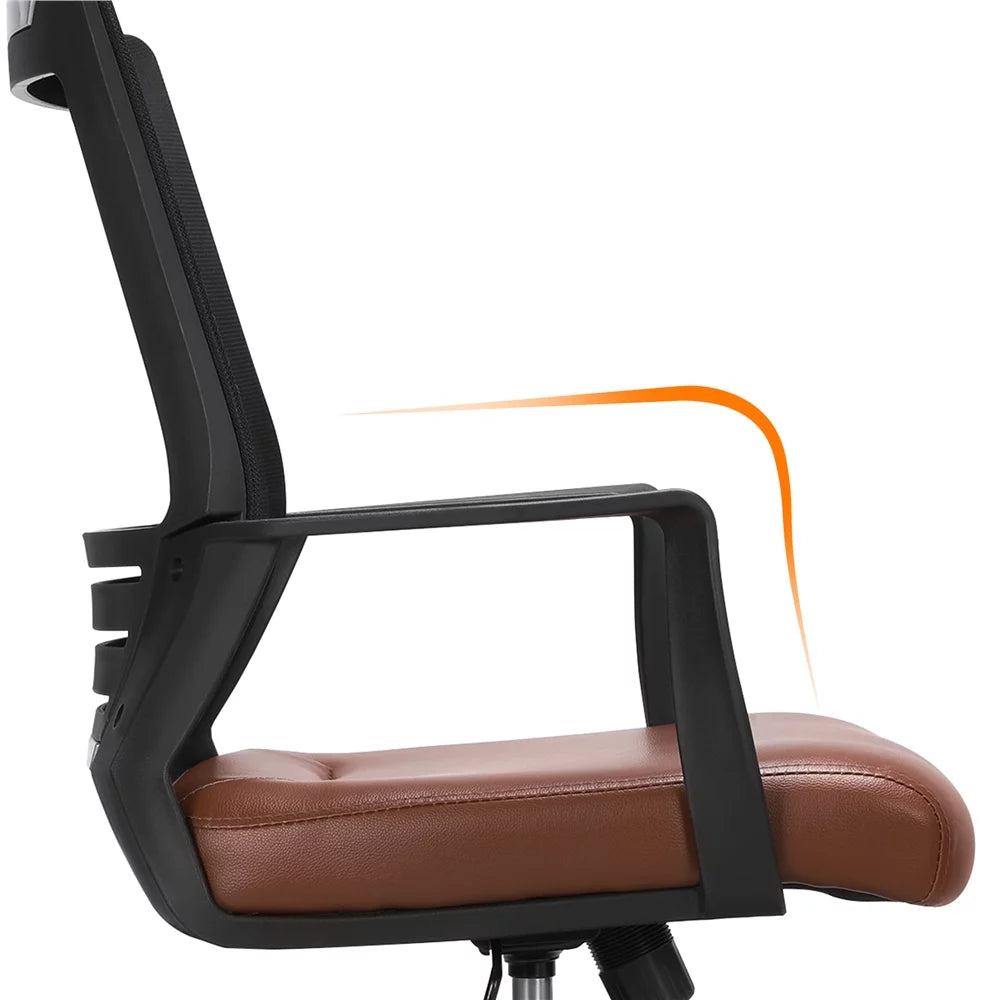 Brown Faux Leather Office Chair Set of 2 V61102