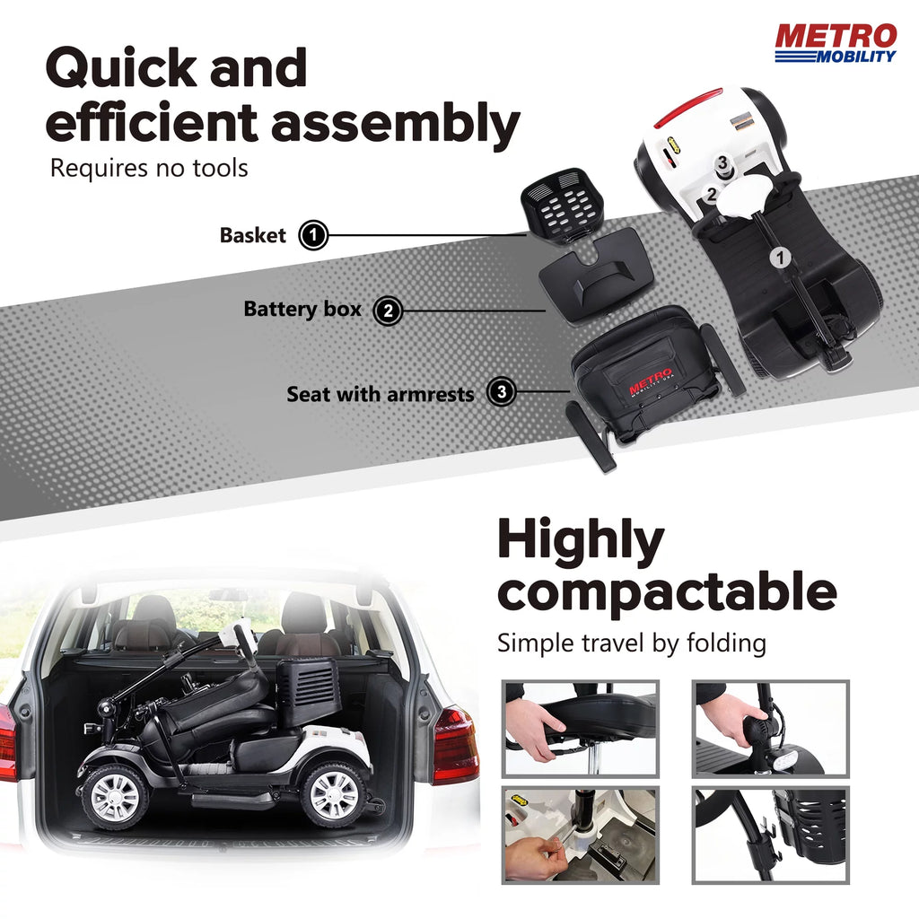 Heavy Duty 4 Wheel Mobility Scooter with Lights, 300lbs, Red I481359