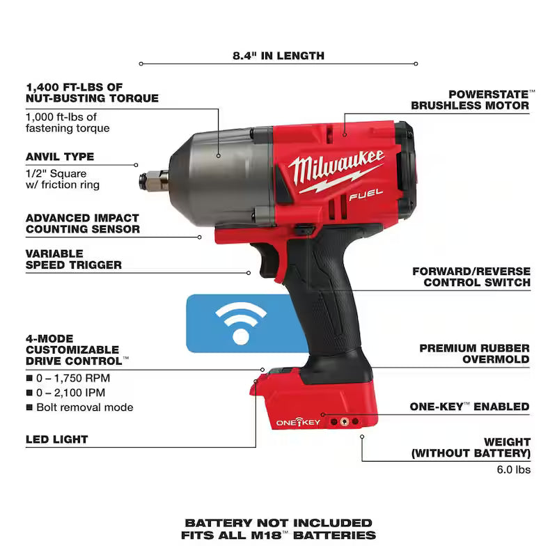 18V Lithium-Ion Brushless Cordless 1/2 in. Impact Wrench A451