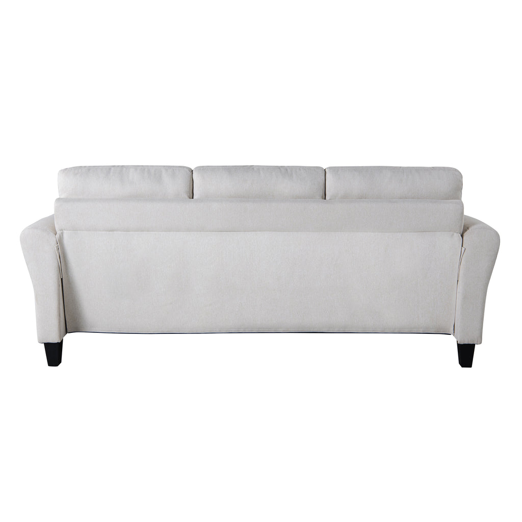 Oyster Fabric Sofa with Rolled Arms M519
