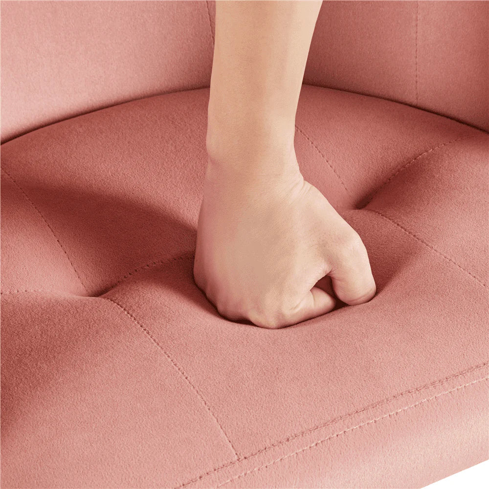 Pink Velvet Adjustable Swivel Office Chair U891