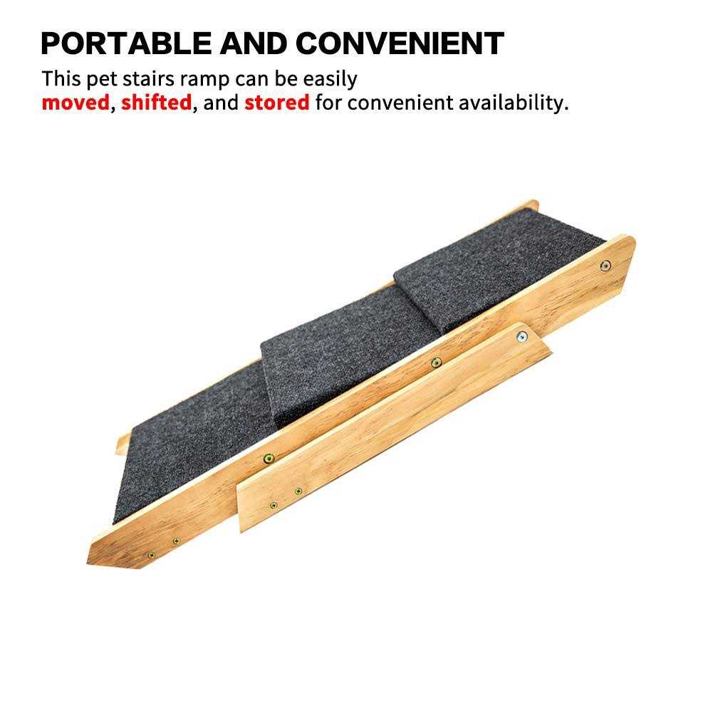 Foldable 4 Levels Wooden Pet Stairs & Ramp H6641