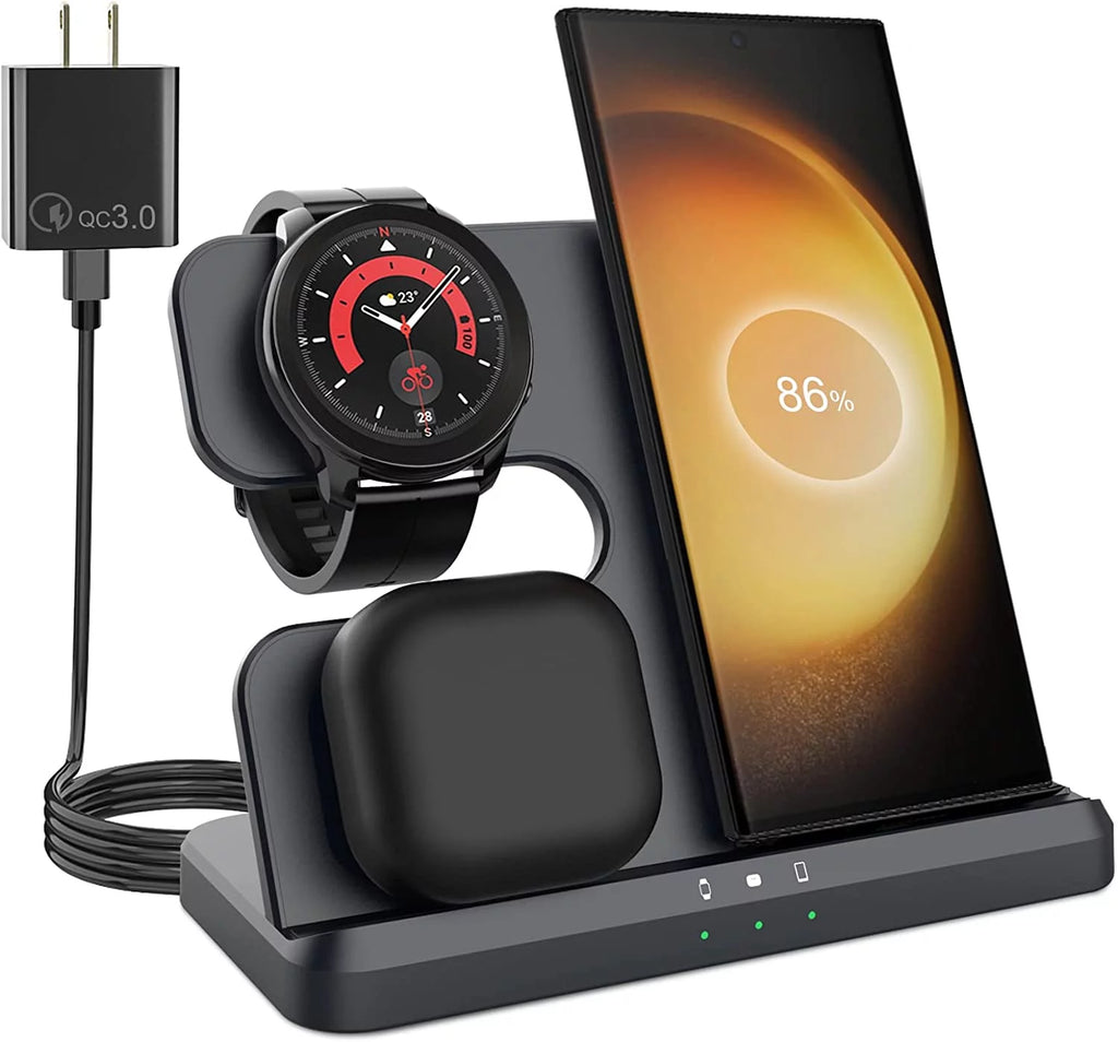 3 in 1 Wireless Charger Black Y5799
