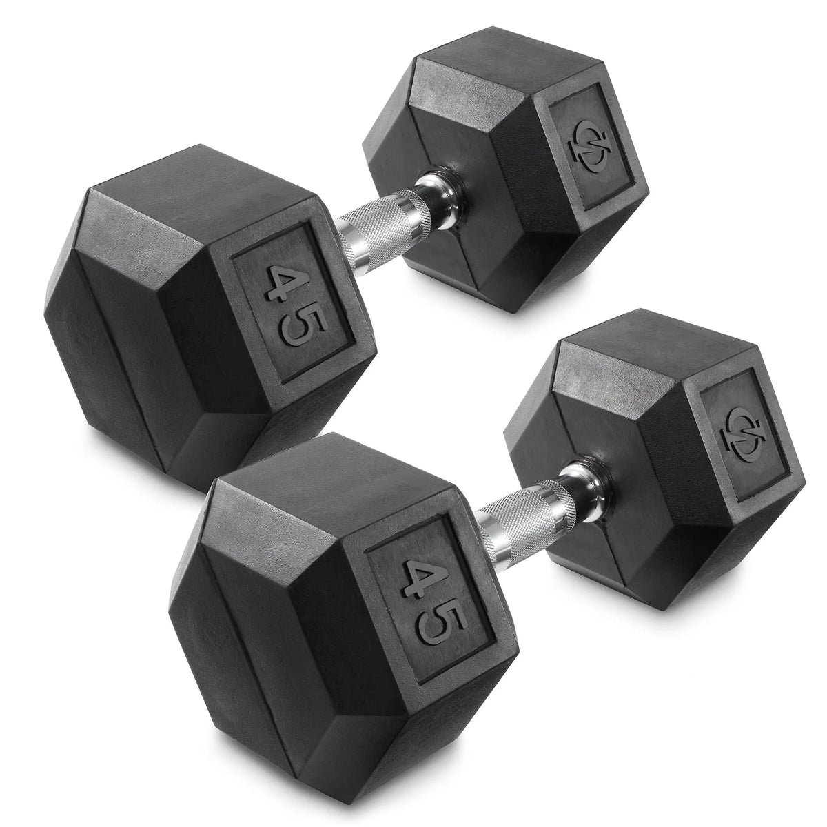 45 lb Rubber Coated Hex Dumbbell Pair H5061