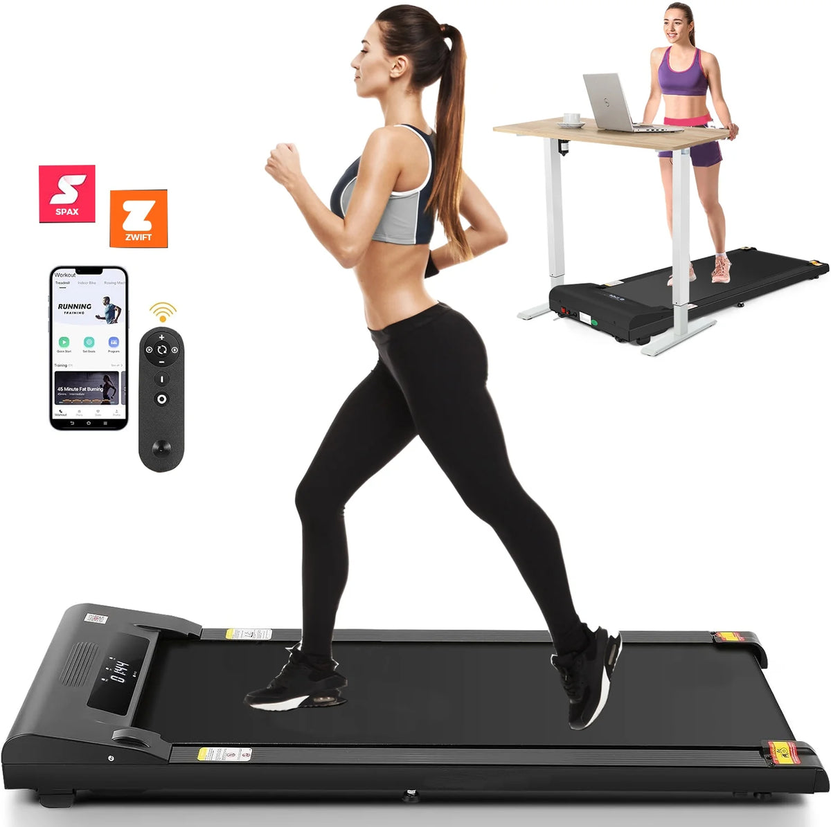 Walking Pad Treadmill 2.5HP Electric Running Machine with LED Display B70162