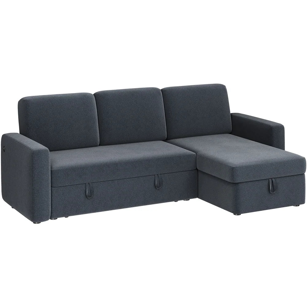 Light Gray Reversible Sleeper Sofa O18160