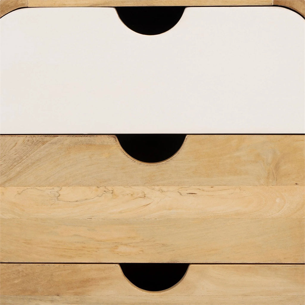 Beige Mango Wood End Table with Storage X827