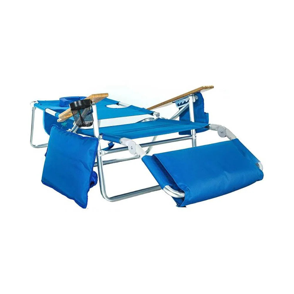 Lightweight Outdoor Beach Lounge Chair with Footrest, Blue J961