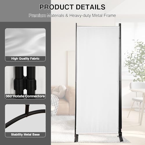 4-Panel White Privacy Screen with Support Foot F104682